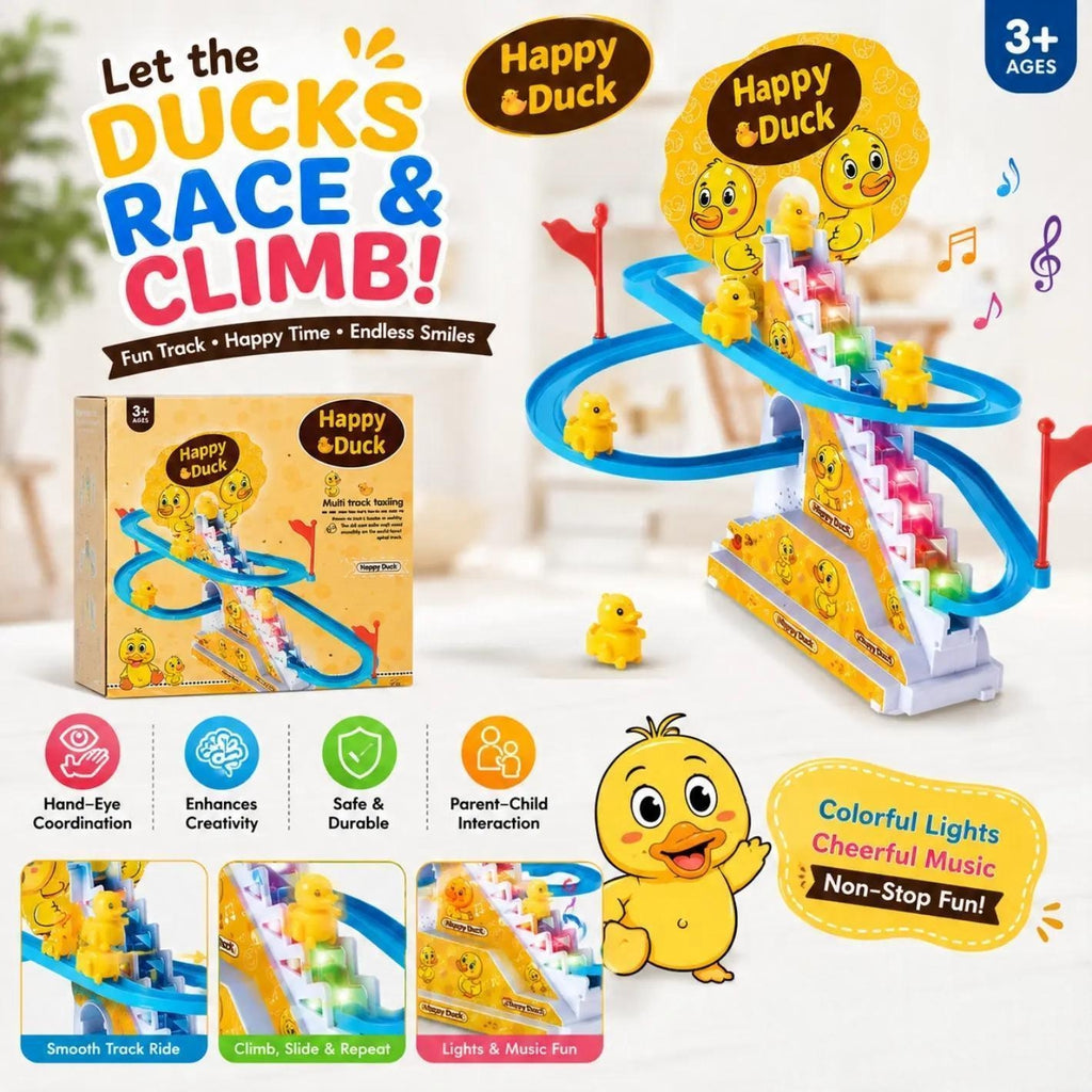Happy Duck Electric Climbing Slide Track Toy With Lights & Music _Age 3+
